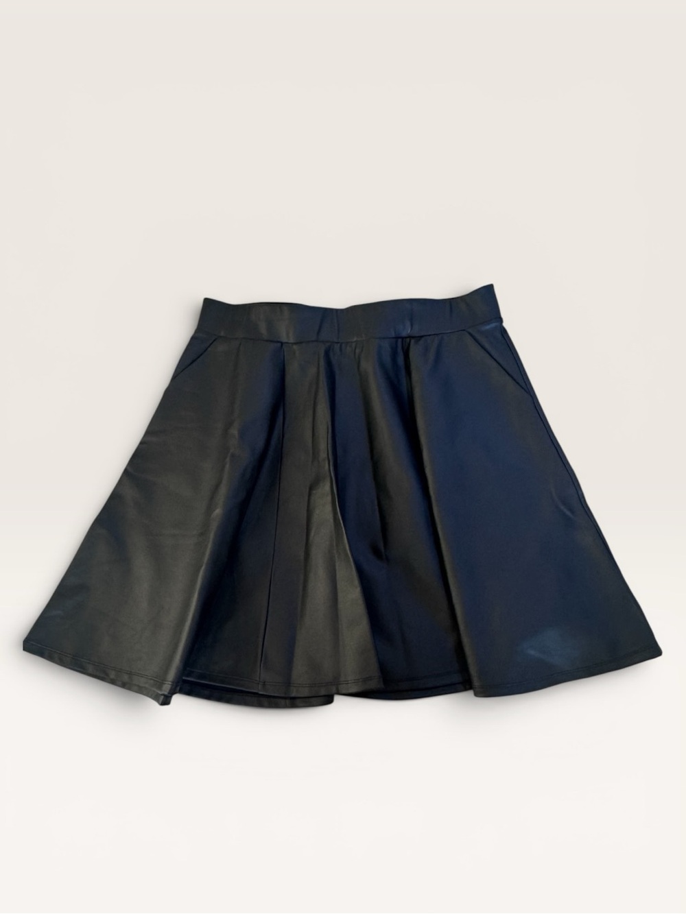 torrid Black Faux Leather Circle Skater Skirt